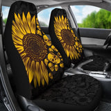 Sunflower Sunshine Skulls Car Seat Covers 103131 - YourCarButBetter