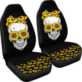 Sunflower Sunshine Skulls Car Seat Covers 212101 - YourCarButBetter