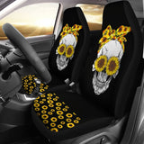 Sunflower Sunshine Skulls Car Seat Covers 212101 - YourCarButBetter