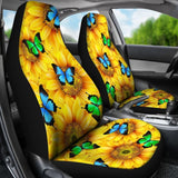 Sunflowers Butterfly Car Seat Cover 184610 - YourCarButBetter