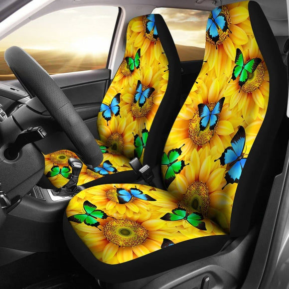 Sunflowers Butterfly Car Seat Cover 184610 - YourCarButBetter