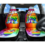 Super Gay Unicorn Rainbow LGBT Love Yourself Car Seat Covers 210201 - YourCarButBetter