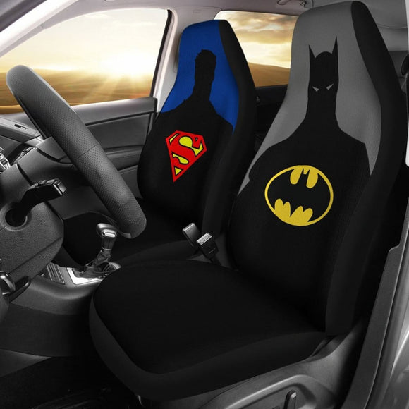 Superman And Batman Seat Covers Movie Fan Gift 210101 - YourCarButBetter