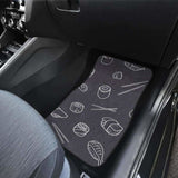 Sushi Pattern Black Background Front And Back Car Mats 142711 - YourCarButBetter