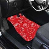 Sushi Pattern Red Background Front And Back Car Mats 142711 - YourCarButBetter