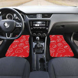 Sushi Pattern Red Background Front And Back Car Mats 142711 - YourCarButBetter