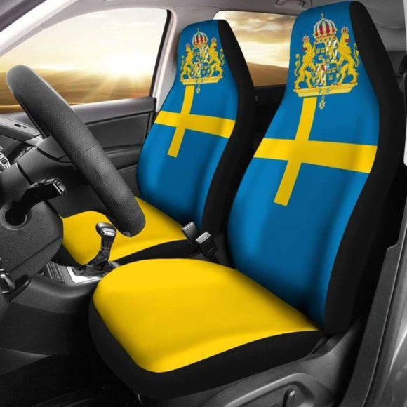 Sweden Flag And Coat Of Arms Car Seat Covers Amazing 105905 - YourCarButBetter