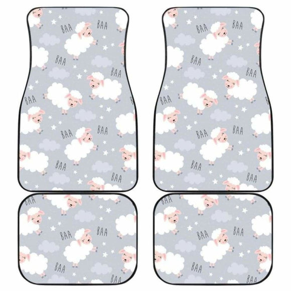 Sweet Dreams Sheep Pattern Front And Back Car Mats 194013 - YourCarButBetter