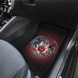 Sweet Love Dragons Roses And Heart Car Floor Mats 211604 - YourCarButBetter