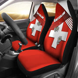 Switzerland Car Seat Covers - Coat Of Arms With Edelweiss - 105905 - YourCarButBetter