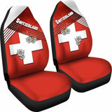 Switzerland Car Seat Covers - Coat Of Arms With Edelweiss - 105905 - YourCarButBetter
