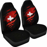 Switzerland In Me Car Seat Covers - Special Grunge Style (Set Of Two) 232125 - YourCarButBetter