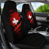 Switzerland In Me Car Seat Covers - Special Grunge Style (Set Of Two) 232125 - YourCarButBetter