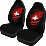 Switzerland In Me Car Seat Covers - Special Grunge Style (Set Of Two) 232125 - YourCarButBetter