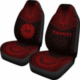 Tahiti Car Seat Cover - Tahiti Flag Polynesian Chief Tattoo Deep Red Version - 10 174914 - YourCarButBetter