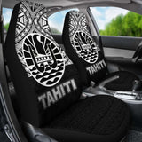 Tahiti Car Seat Covers - Tahiti Flag Black Version - 105905 - YourCarButBetter