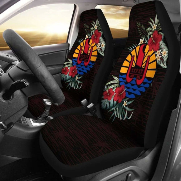 Tahiti Car Seat Covers - Tahiti Flag Hibiscus - 232125 - YourCarButBetter