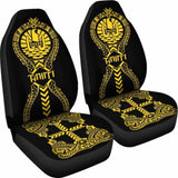 Tahiti Car Seat Covers Polynesian Tribal Black Yellow 105905 - YourCarButBetter