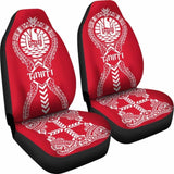 Tahiti Car Seat Covers Polynesian Tribal Red White 105905 - YourCarButBetter