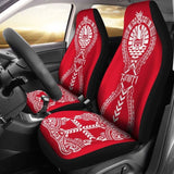 Tahiti Car Seat Covers Polynesian Tribal Red White 105905 - YourCarButBetter