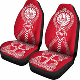 Tahiti Car Seat Covers Polynesian Tribal Red White 105905 - YourCarButBetter