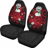 Tahiti Polynesian Car Seat - Coat Of Arms With Hibiscus And Sea Turtle (Red) - Amazing 091114 - YourCarButBetter