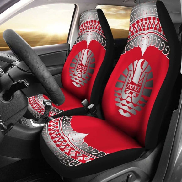Tahiti Polynesian Car Seat Cover - Tahiti Flag Wave Style - 105905 - YourCarButBetter