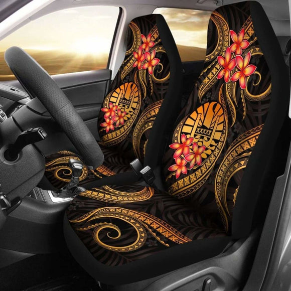 Tahiti Polynesian Car Seat Covers - Gold Plumeria - 105905 - YourCarButBetter