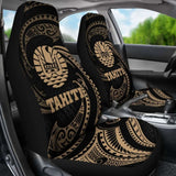 Tahiti Polynesian Car Seat Covers - Gold Tribal Wave - 105905 - YourCarButBetter