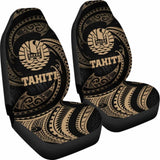 Tahiti Polynesian Car Seat Covers - Gold Tribal Wave - 105905 - YourCarButBetter