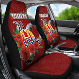 Tahiti Polynesian Car Seat Covers - Hibiscus Coat Of Arm Red - Bn11 232125 - YourCarButBetter