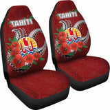Tahiti Polynesian Car Seat Covers - Hibiscus Coat Of Arm Red - Bn11 232125 - YourCarButBetter