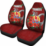Tahiti Polynesian Car Seat Covers - Hibiscus Coat Of Arm Red - Bn11 232125 - YourCarButBetter