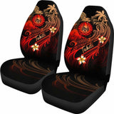 Tahiti Polynesian Car Seat Covers - Plumeria Flowers And Waves - 105905 - YourCarButBetter