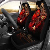 Tahiti Polynesian Car Seat Covers - Plumeria Flowers And Waves - 105905 - YourCarButBetter