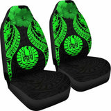 Tahiti Polynesian Car Seat Covers Pride Seal And Hibiscus Green - 232125 - YourCarButBetter