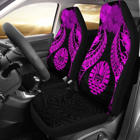 Tahiti Polynesian Car Seat Covers Pride Seal And Hibiscus Pink - 232125 - YourCarButBetter
