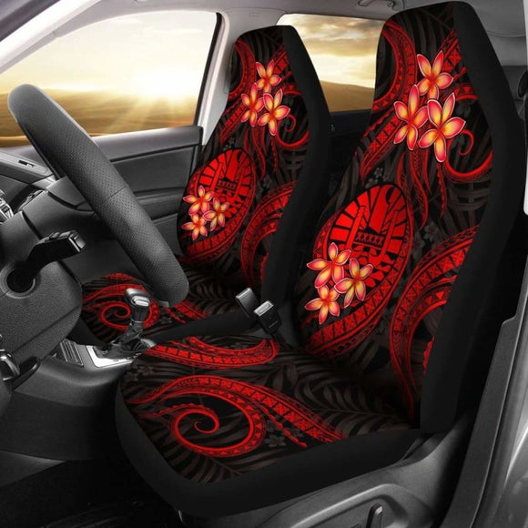 Tahiti Polynesian Car Seat Covers - Red Plumeria - 105905 - YourCarButBetter