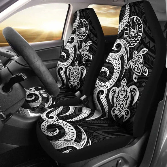 Tahiti Polynesian Car Seat Covers - White Tentacle Turtle - 091114 - YourCarButBetter