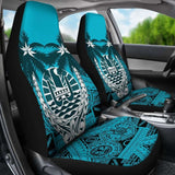 Tahiti Polynesian Coconut Car Seat Covers Blue Version Amazing 105905 - YourCarButBetter