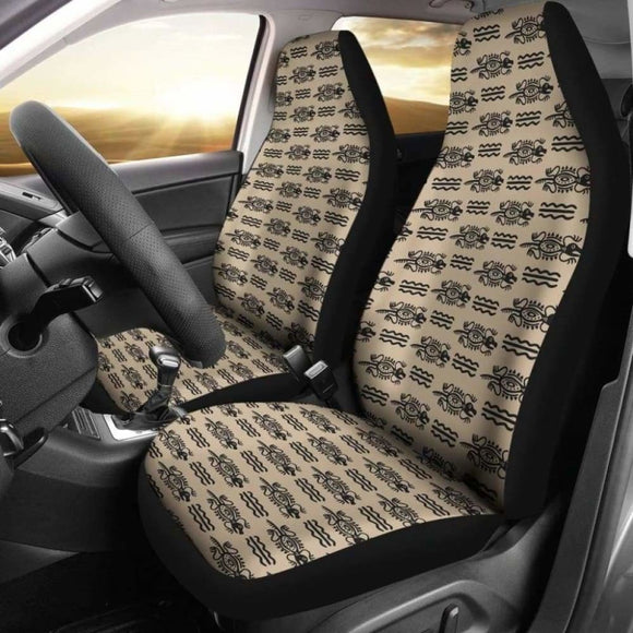 Tan Tribal Lizard Iguana Ethnic Polynesian Car Seat Covers 174914 - YourCarButBetter