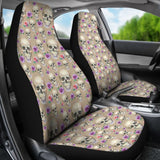 Tan With Skulls And Roses Car Seat Covers 174510 - YourCarButBetter