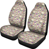 Tan With Skulls And Roses Car Seat Covers 174510 - YourCarButBetter