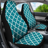 Teal And White Quatrefoil Car Seat Covers 105905 - YourCarButBetter