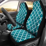 Teal And White Quatrefoil Car Seat Covers 105905 - YourCarButBetter