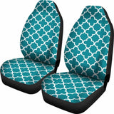 Teal And White Quatrefoil Car Seat Covers 105905 - YourCarButBetter