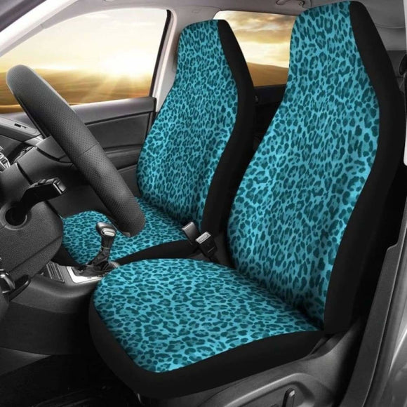 Teal Blue Leopard Skin Print Car Seat Covers 092813 - YourCarButBetter