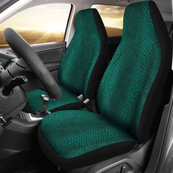 Teal Lizard Reptile Snake Skin Scales Car Seat Covers 232125 - YourCarButBetter