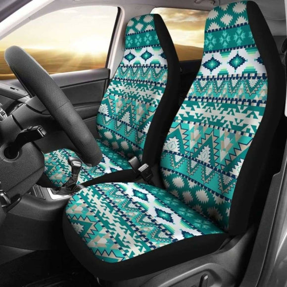 Teal Tribal Car Seat Covers 110424 - YourCarButBetter