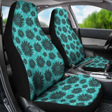 Teal With Gray Daisies Rustic Pattern Car Seat Covers 105905 - YourCarButBetter